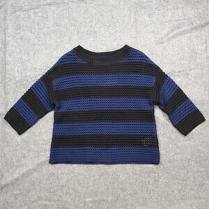 Brooks Brothers Sweater Womens Small Wool Chunky Knit Striped Half Sleeve Crew
